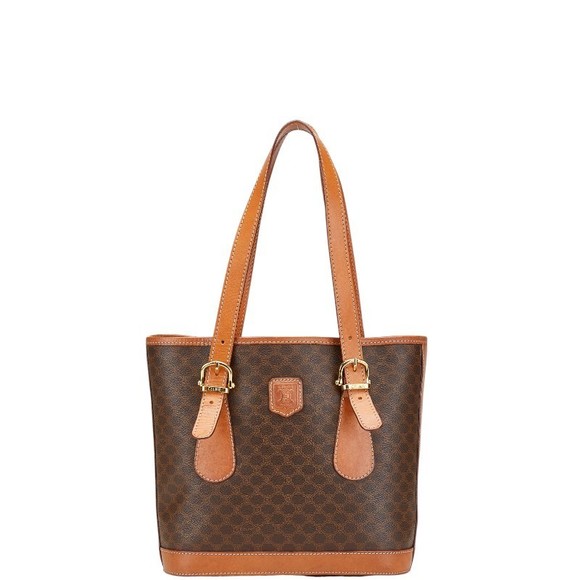 Celine handbag brown leather Macadam - Picture 1 of 8